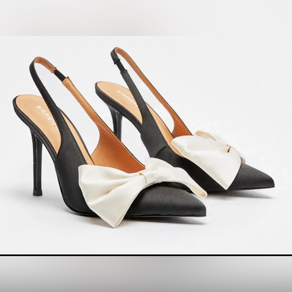 Karen Millen Bow Detail Sling Back Heel
